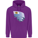 Curled Uruguay Flag Uruguayan Day Football Childrens Kids Hoodie Purple