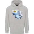 Curled Uruguay Flag Uruguayan Day Football Childrens Kids Hoodie Sports Grey