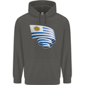 Curled Uruguay Flag Uruguayan Day Football Childrens Kids Hoodie Storm Grey