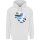 Curled Uruguay Flag Uruguayan Day Football Childrens Kids Hoodie White