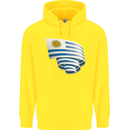 Curled Uruguay Flag Uruguayan Day Football Childrens Kids Hoodie Yellow