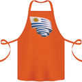 Curled Uruguay Flag Uruguayan Day Football Cotton Apron 100% Organic Orange