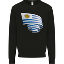 Curled Uruguay Flag Uruguayan Day Football Kids Sweatshirt Jumper Black
