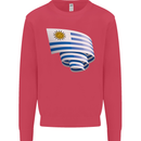 Curled Uruguay Flag Uruguayan Day Football Kids Sweatshirt Jumper Heliconia