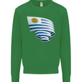 Curled Uruguay Flag Uruguayan Day Football Kids Sweatshirt Jumper Irish Green