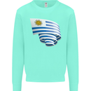 Curled Uruguay Flag Uruguayan Day Football Kids Sweatshirt Jumper Peppermint