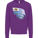 Curled Uruguay Flag Uruguayan Day Football Kids Sweatshirt Jumper Purple