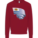 Curled Uruguay Flag Uruguayan Day Football Kids Sweatshirt Jumper Red