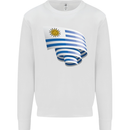 Curled Uruguay Flag Uruguayan Day Football Kids Sweatshirt Jumper White