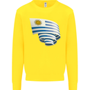 Curled Uruguay Flag Uruguayan Day Football Kids Sweatshirt Jumper Yellow
