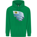 Curled Uruguay Flag Uruguayan Day Football Mens 80% Cotton Hoodie Irish Green