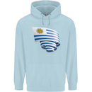 Curled Uruguay Flag Uruguayan Day Football Mens 80% Cotton Hoodie Light Blue