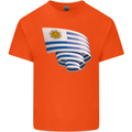 Curled Uruguay Flag Uruguayan Day Football Mens Cotton T-Shirt Tee Top Orange