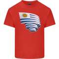 Curled Uruguay Flag Uruguayan Day Football Mens Cotton T-Shirt Tee Top Red