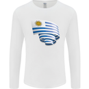 Curled Uruguay Flag Uruguayan Day Football Mens Long Sleeve T-Shirt White