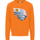 Curled Uruguay Flag Uruguayan Day Football Mens Sweatshirt Jumper Orange