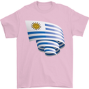 Curled Uruguay Flag Uruguayan Day Football Mens T-Shirt 100% Cotton Light Pink