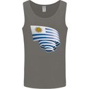 Curled Uruguay Flag Uruguayan Day Football Mens Vest Tank Top Charcoal