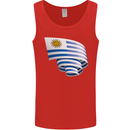 Curled Uruguay Flag Uruguayan Day Football Mens Vest Tank Top Red