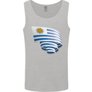 Curled Uruguay Flag Uruguayan Day Football Mens Vest Tank Top Sports Grey