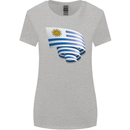 Curled Uruguay Flag Uruguayan Day Football Womens Wider Cut T-Shirt Sports Grey