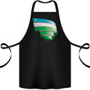 Curled Uzbekistan Flag Ukbek Day Football Cotton Apron 100% Organic Black