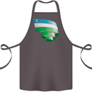 Curled Uzbekistan Flag Ukbek Day Football Cotton Apron 100% Organic Dark Grey