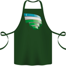 Curled Uzbekistan Flag Ukbek Day Football Cotton Apron 100% Organic Forest Green