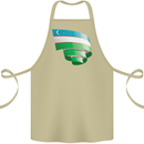 Curled Uzbekistan Flag Ukbek Day Football Cotton Apron 100% Organic Khaki