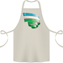 Curled Uzbekistan Flag Ukbek Day Football Cotton Apron 100% Organic Natural