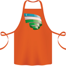 Curled Uzbekistan Flag Ukbek Day Football Cotton Apron 100% Organic Orange