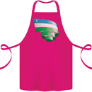 Curled Uzbekistan Flag Ukbek Day Football Cotton Apron 100% Organic Pink