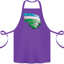 Curled Uzbekistan Flag Ukbek Day Football Cotton Apron 100% Organic Purple