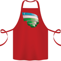 Curled Uzbekistan Flag Ukbek Day Football Cotton Apron 100% Organic Red