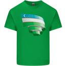 Curled Uzbekistan Flag Ukbek Day Football Kids T-Shirt Childrens Irish Green