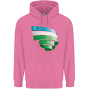 Curled Uzbekistan Flag Ukbek Day Football Mens 80% Cotton Hoodie Azelea