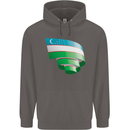 Curled Uzbekistan Flag Ukbek Day Football Mens 80% Cotton Hoodie Charcoal