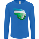 Curled Uzbekistan Flag Ukbek Day Football Mens Long Sleeve T-Shirt Royal Blue