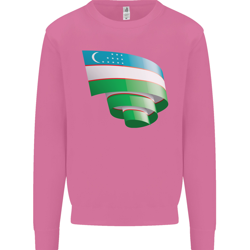 Curled Uzbekistan Flag Ukbek Day Football Mens Sweatshirt Jumper Azalea