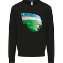 Curled Uzbekistan Flag Ukbek Day Football Mens Sweatshirt Jumper Black