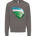 Curled Uzbekistan Flag Ukbek Day Football Mens Sweatshirt Jumper Charcoal
