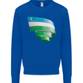 Curled Uzbekistan Flag Ukbek Day Football Mens Sweatshirt Jumper Royal Blue