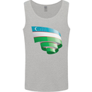 Curled Uzbekistan Flag Ukbek Day Football Mens Vest Tank Top Sports Grey