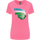 Curled Uzbekistan Flag Ukbek Day Football Womens Wider Cut T-Shirt Azalea