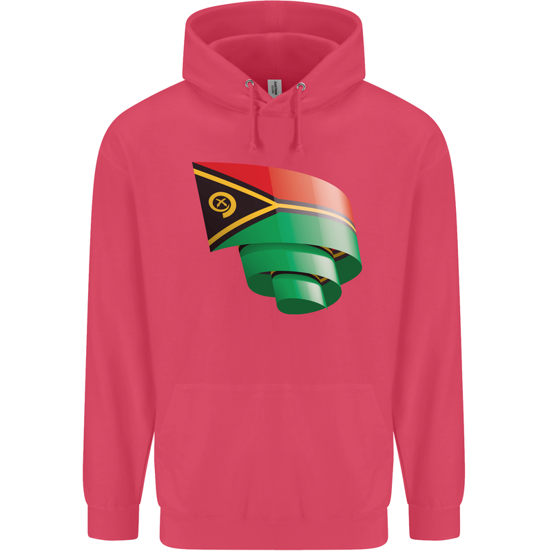 Curled Vanuatu Flag Day Football Childrens Kids Hoodie Heliconia