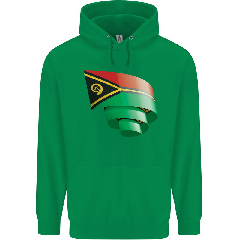 Curled Vanuatu Flag Day Football Childrens Kids Hoodie Irish Green