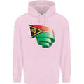 Curled Vanuatu Flag Day Football Childrens Kids Hoodie Light Pink