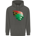 Curled Vanuatu Flag Day Football Childrens Kids Hoodie Storm Grey