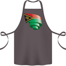 Curled Vanuatu Flag Day Football Cotton Apron 100% Organic Dark Grey