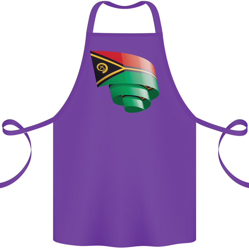 Curled Vanuatu Flag Day Football Cotton Apron 100% Organic Purple